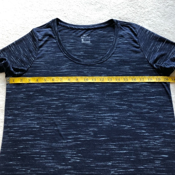 Nike Dri-Fit Scoop Neck Heathered Blue Tee - Picture 7 of 7